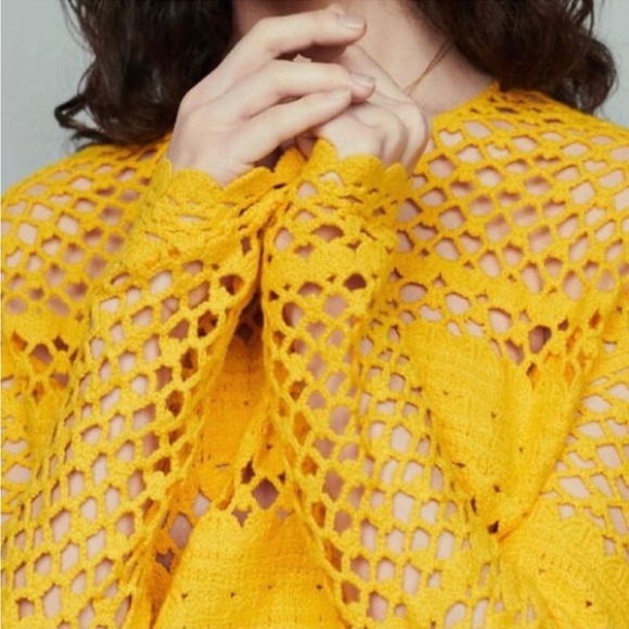 Bright sunny yellow crocheted top by Maje.☀️ - Picture 4 of 9